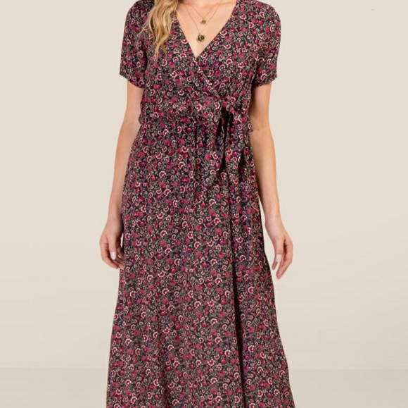 Danika Surplus Tie Front Maxi Dress - Picture 1 of 6